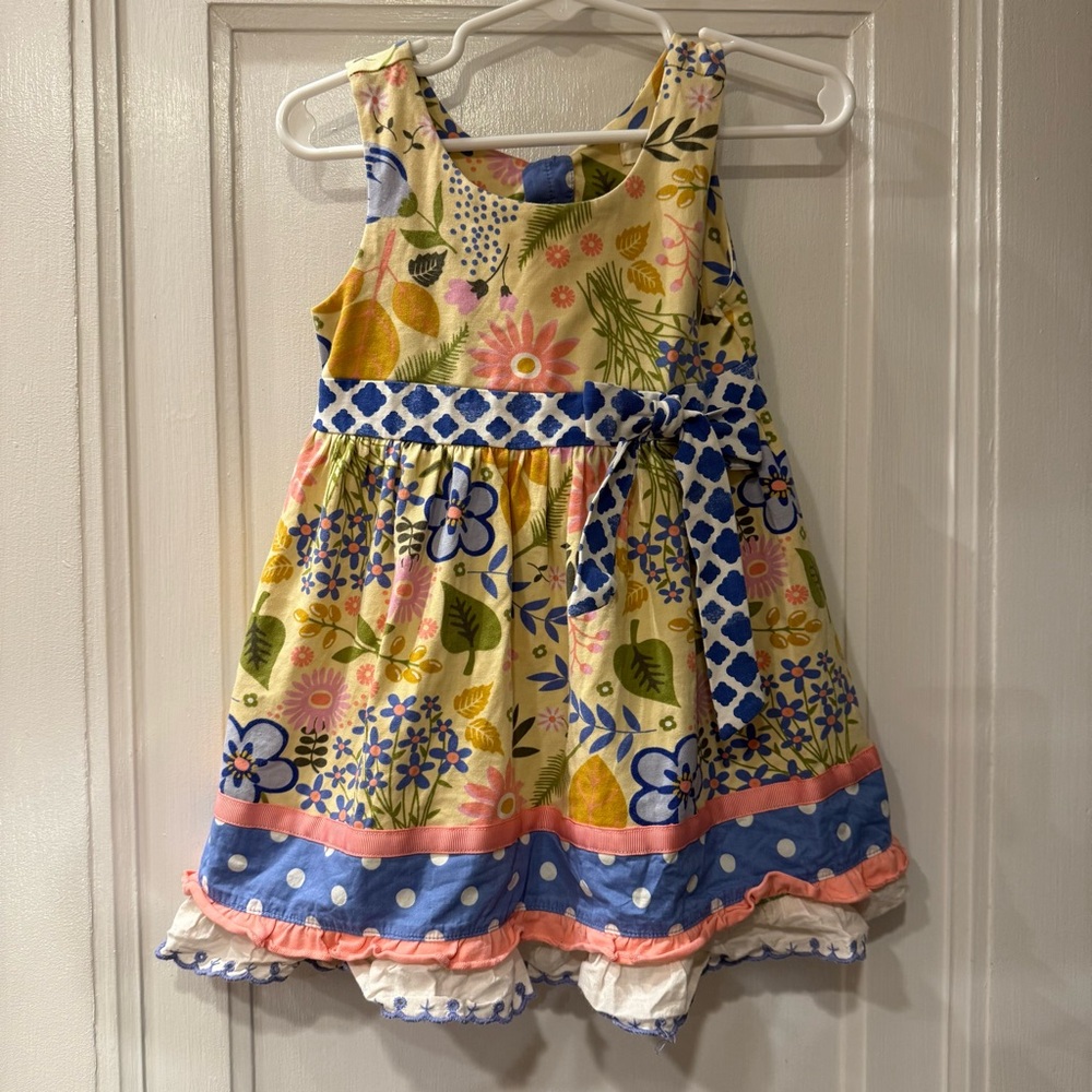 Matilda Jane Floral Kids Dress with Blue Accents, size 18-24 mo